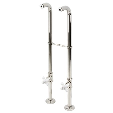 KINGSTON BRASS Freestanding Supply Line with Stop Valve, Polished Nickel CC266S6PX